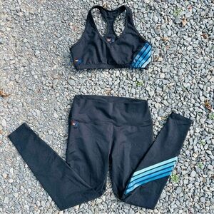 Aviator Nation Leggings and Sports Bra Workout Set in Black - Size Large